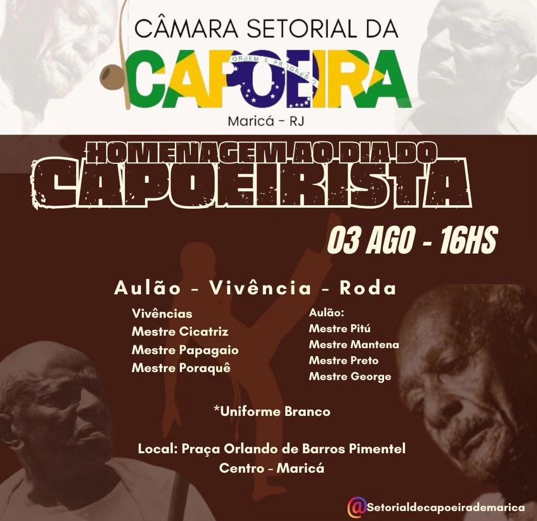 Maricá recebe programação homenagem ao Dia do Capoeirista